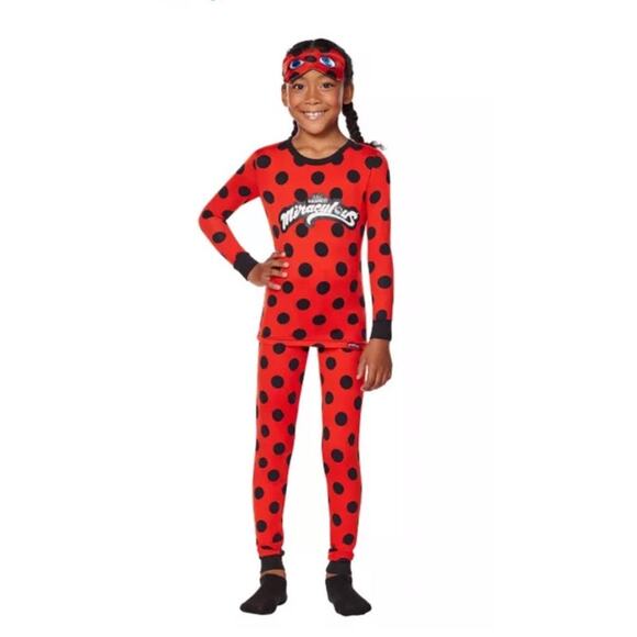 Newt Spirit Halloween Miraculous Ladybug Girls Size M 6-7 Yrs Pajama Set - Picture 4 of 6